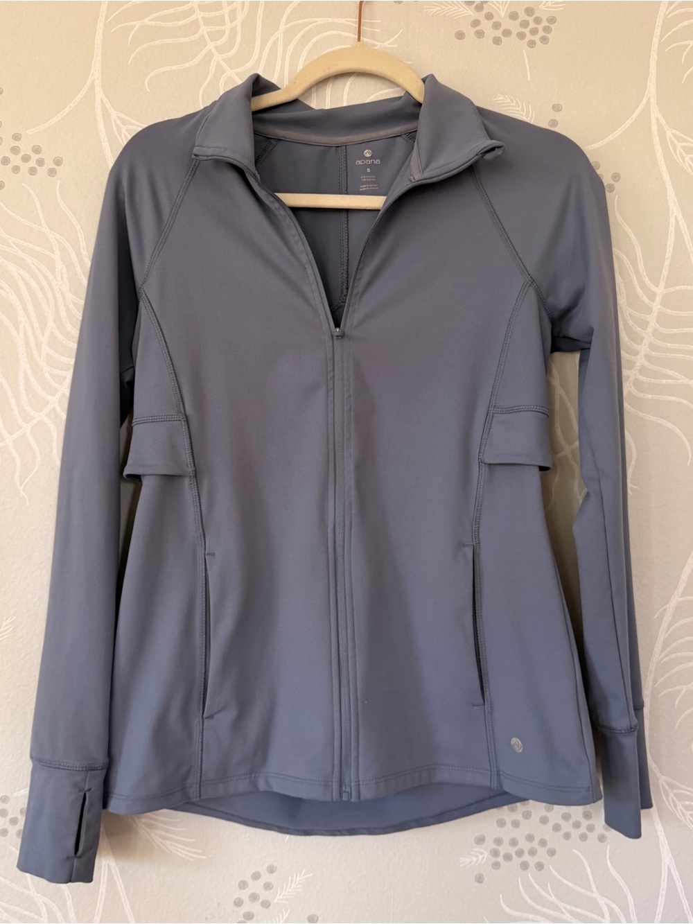 Apana Slate Blue Full-Zip Yoga Athletic Jacket